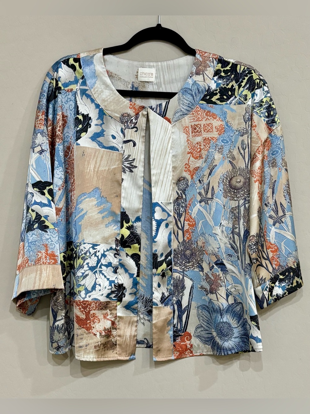 Chico’s Collection.  Patchwork Print Jacket. Size 2.
